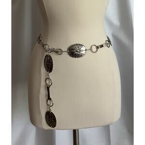 Womens Western Cowgirl Concho Belt Silver Tone Swivel Hook Up to 36” Waist